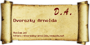 Dvorszky Arnolda névjegykártya